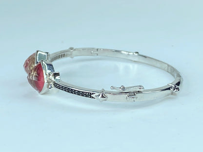 Stephen Webster Superstud Silver Quartz and Coral Bangle Bracelet