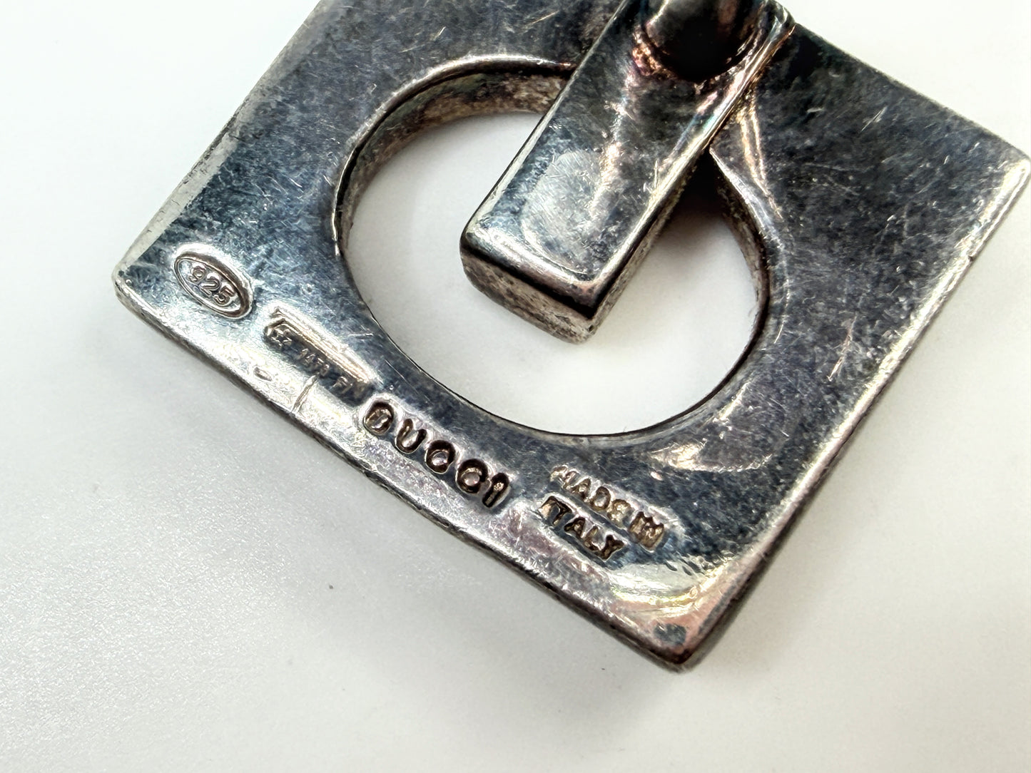 Vintage Gucci GG Logo Sterling Silver Square Cufflinks Italy SS331