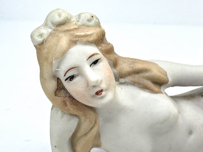 Mid Century Japanese Bisque Lounging Mermaid Figure A1026