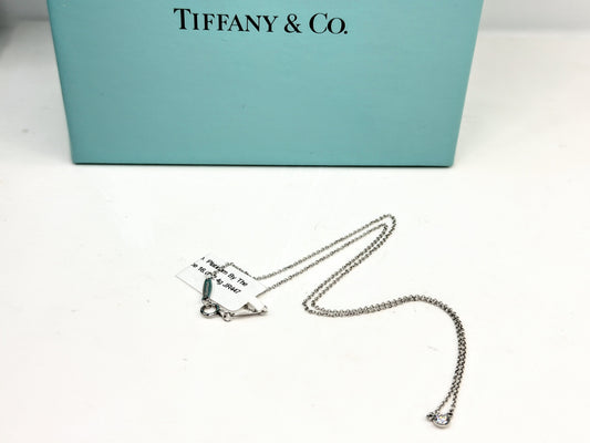 Vintage Tiffany & Co. PT950 Diamond By The Yard Necklace 16" JR1553