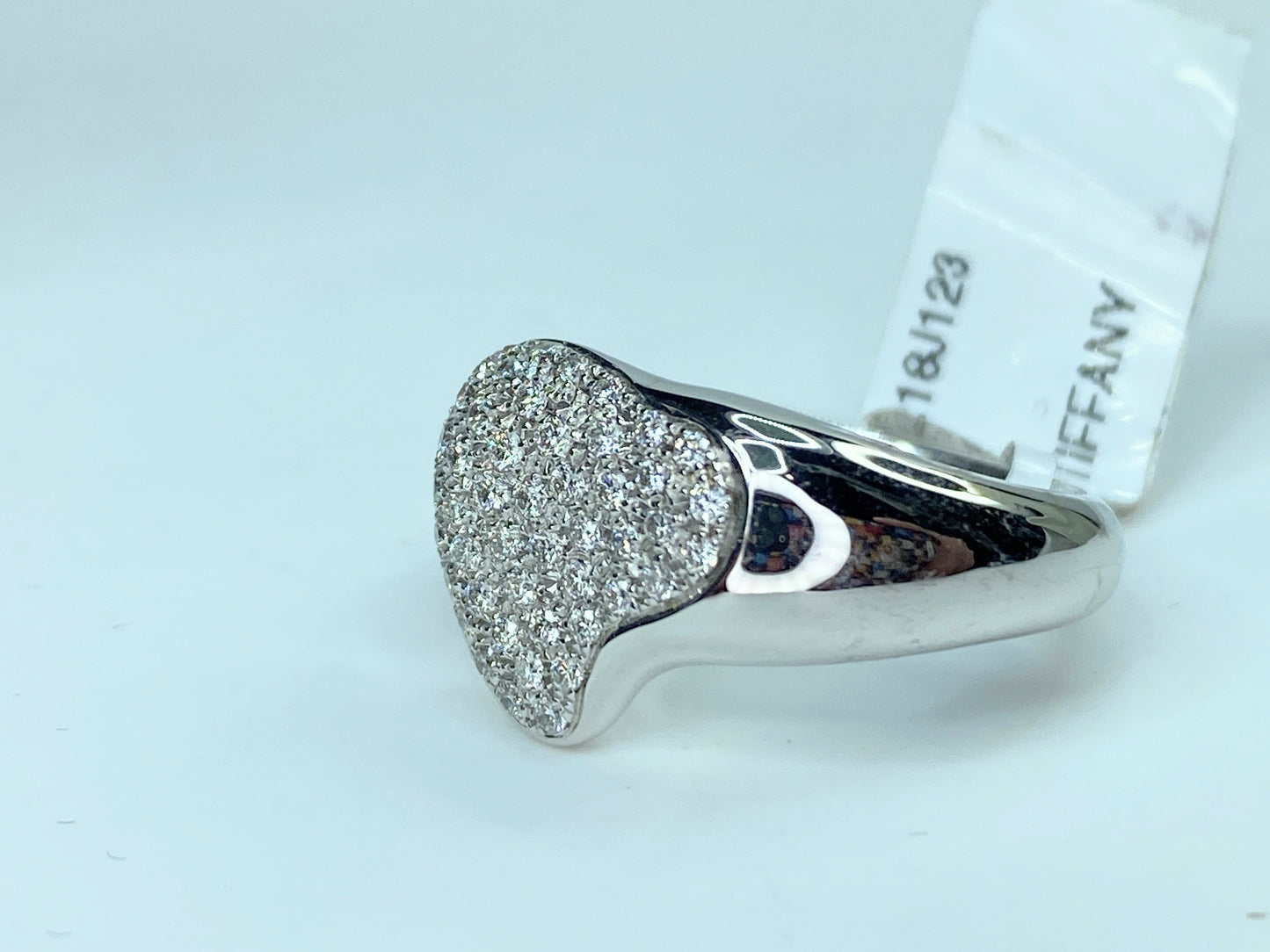 Tiffany & Co Elsa Peretti 750 Pave Diamond Full Heart Wrap Open Ring Spain JR9896