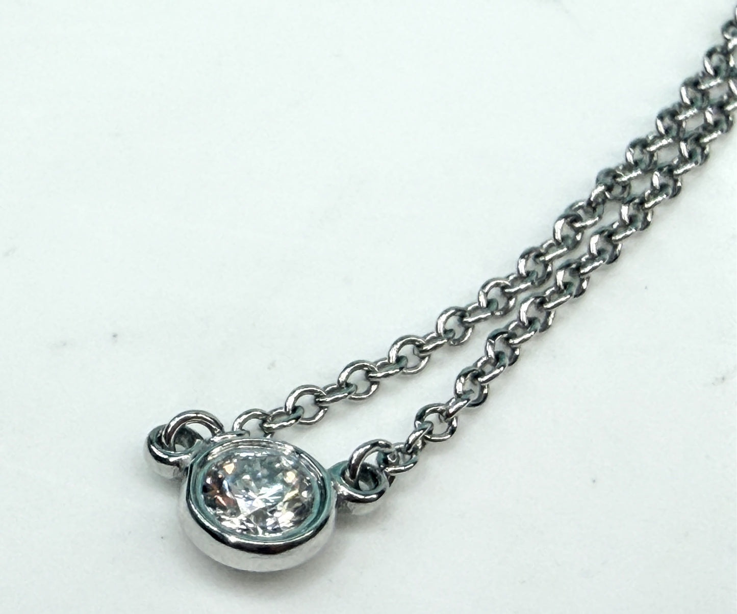Vintage Tiffany & Co. PT950 Diamond By The Yard Necklace 16" JR1553