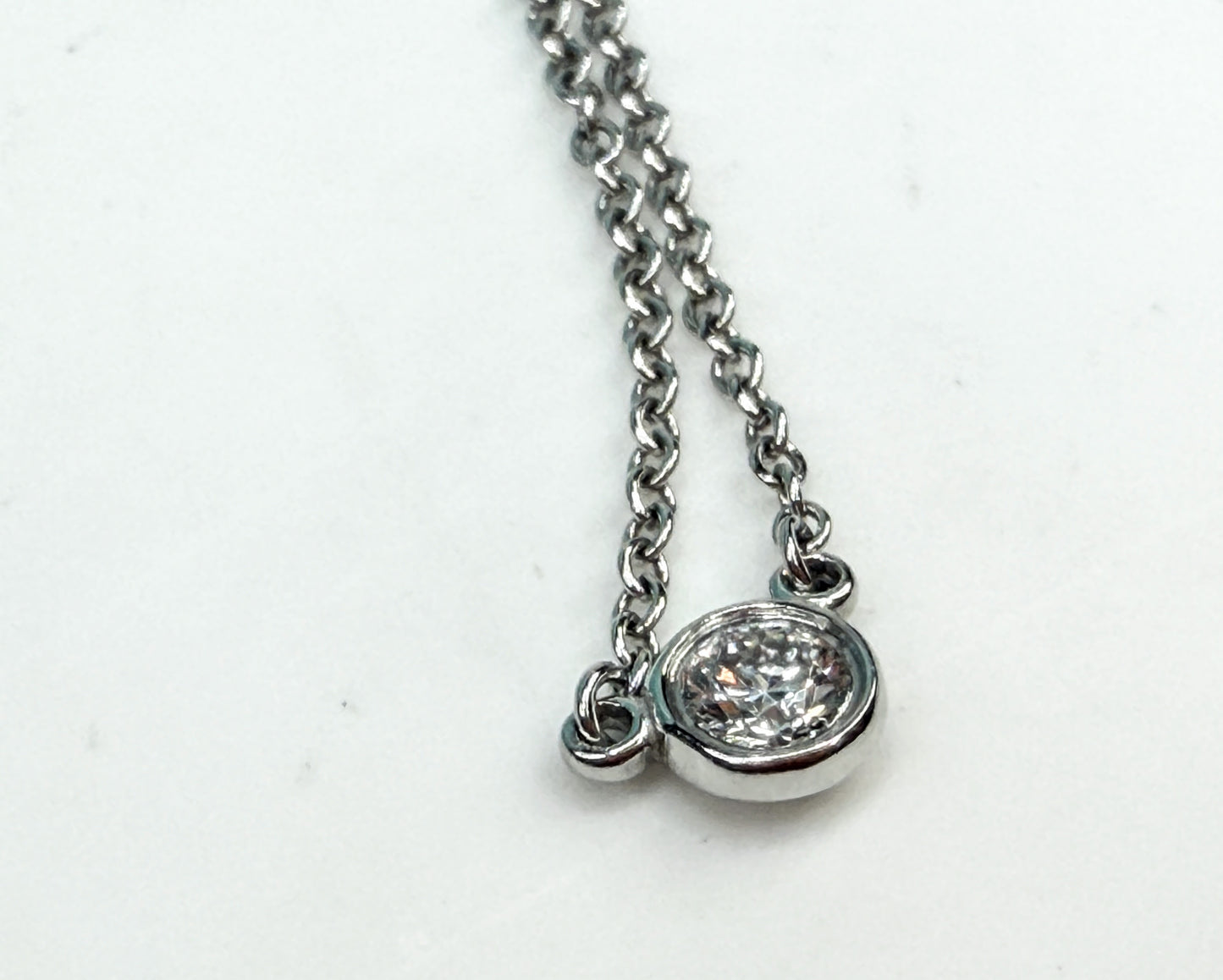 Vintage Tiffany & Co. PT950 Diamond By The Yard Necklace 16" JR1553