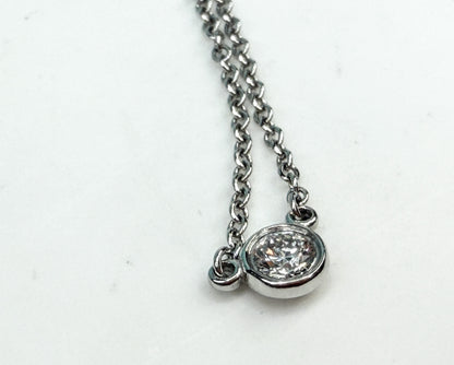 Vintage Tiffany & Co. PT950 Diamond By The Yard Necklace 16" JR1553