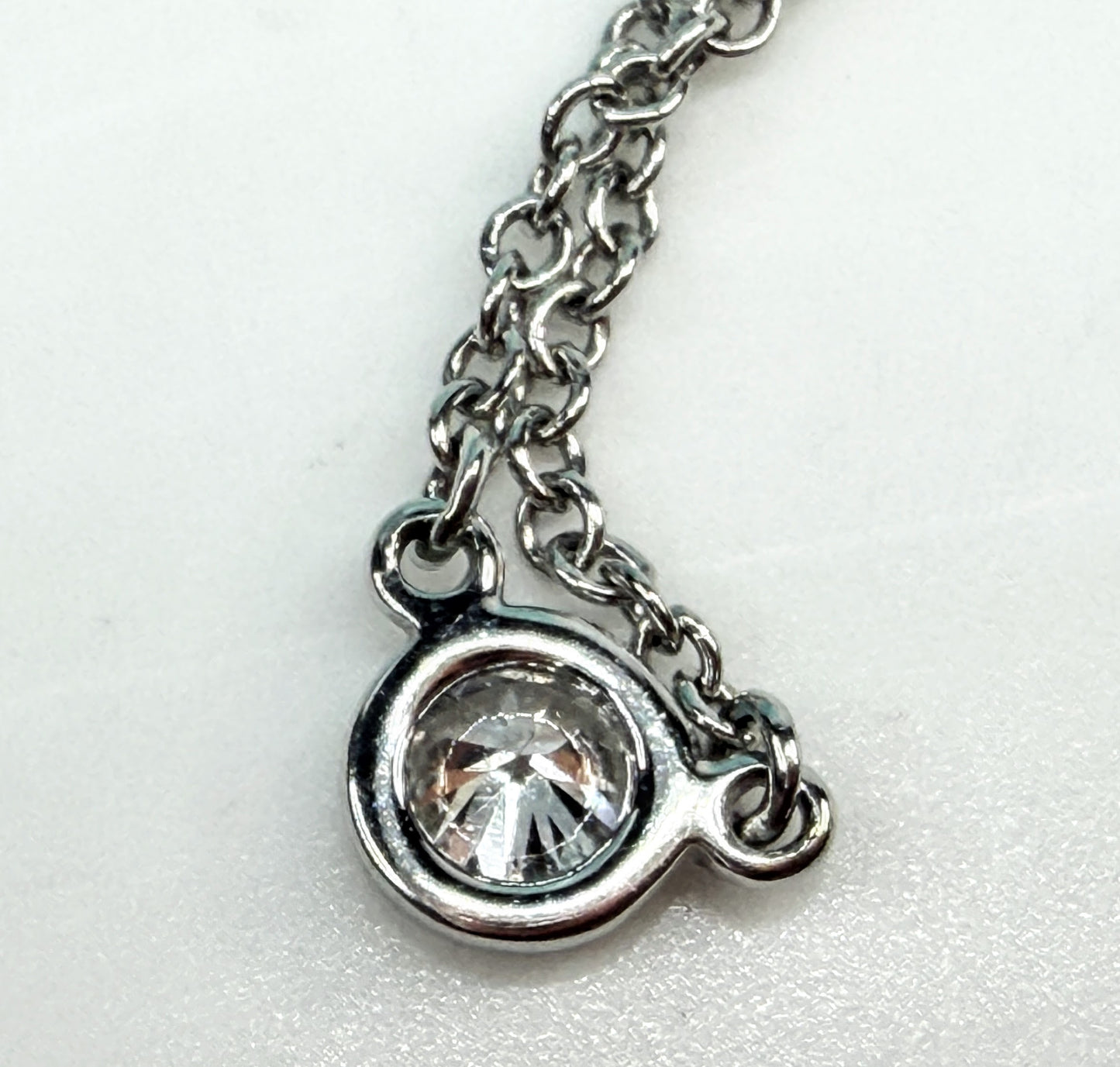 Vintage Tiffany & Co. PT950 Diamond By The Yard Necklace 16" JR1553