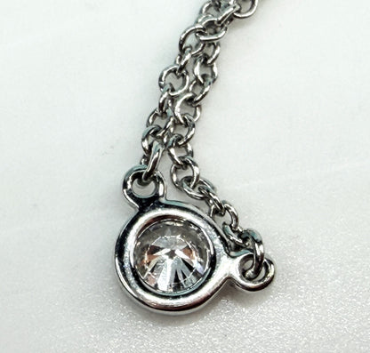 Vintage Tiffany & Co. PT950 Diamond By The Yard Necklace 16" JR1553