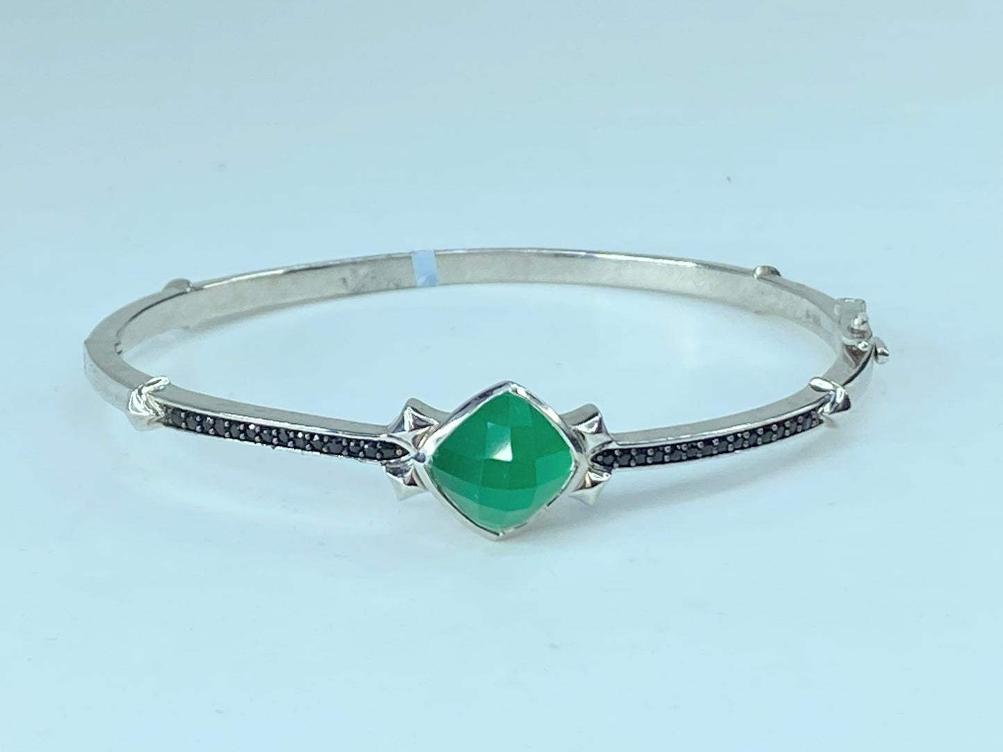 Stephen Webster Superstud Silver Black Sapphire Chrysoprase Quartz Bangle