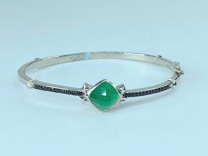 Stephen Webster Superstud Silver Black Sapphire Chrysoprase Quartz Bangle