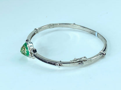 Stephen Webster Superstud Silver Black Sapphire Chrysoprase Quartz Bangle