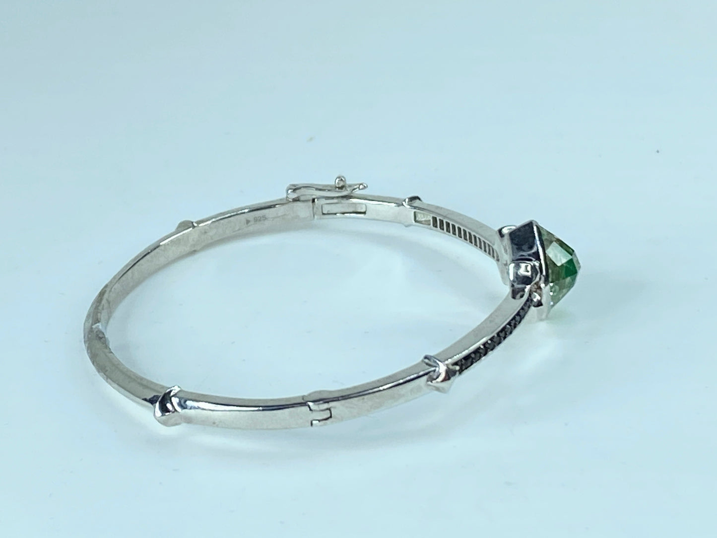 Stephen Webster Superstud Silver Black Sapphire Chrysoprase Quartz Bangle