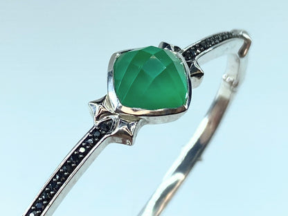 Stephen Webster Superstud Silver Black Sapphire Chrysoprase Quartz Bangle