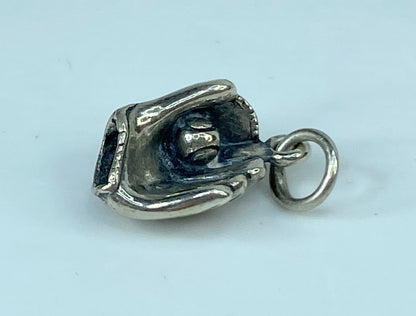 Vintage James Avery Sterling Silver Baseball Glove Mitt Retired Charm JR1033