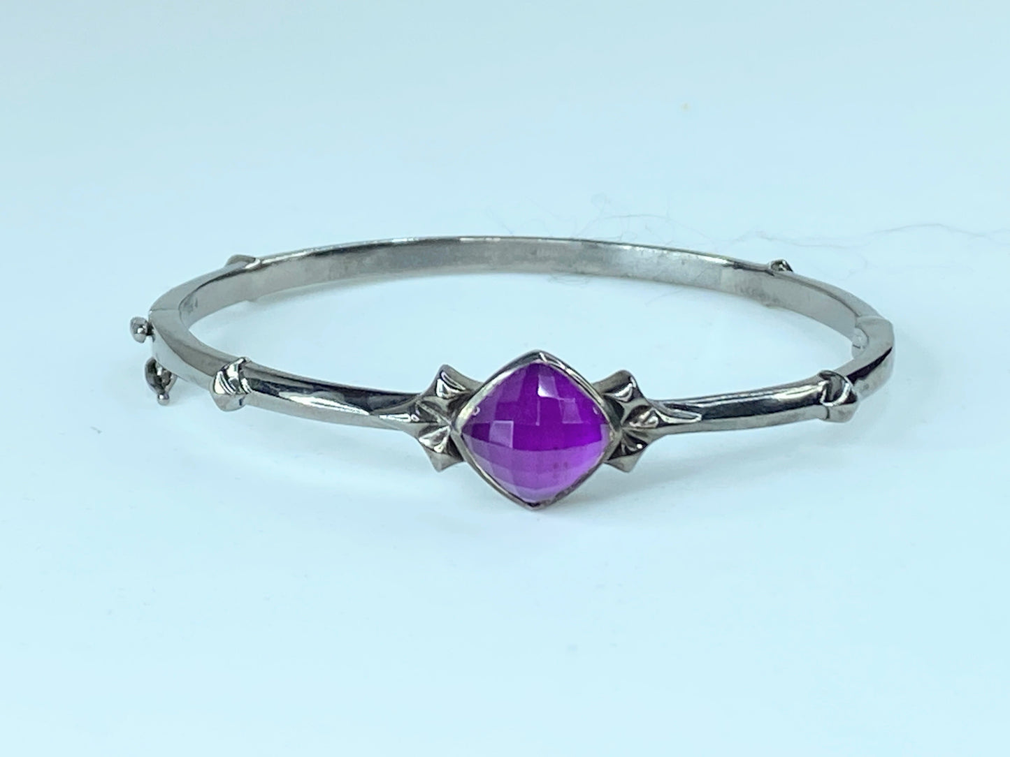 Stephen Webster Silver Quartz and Sugilite Bangle Bracelet