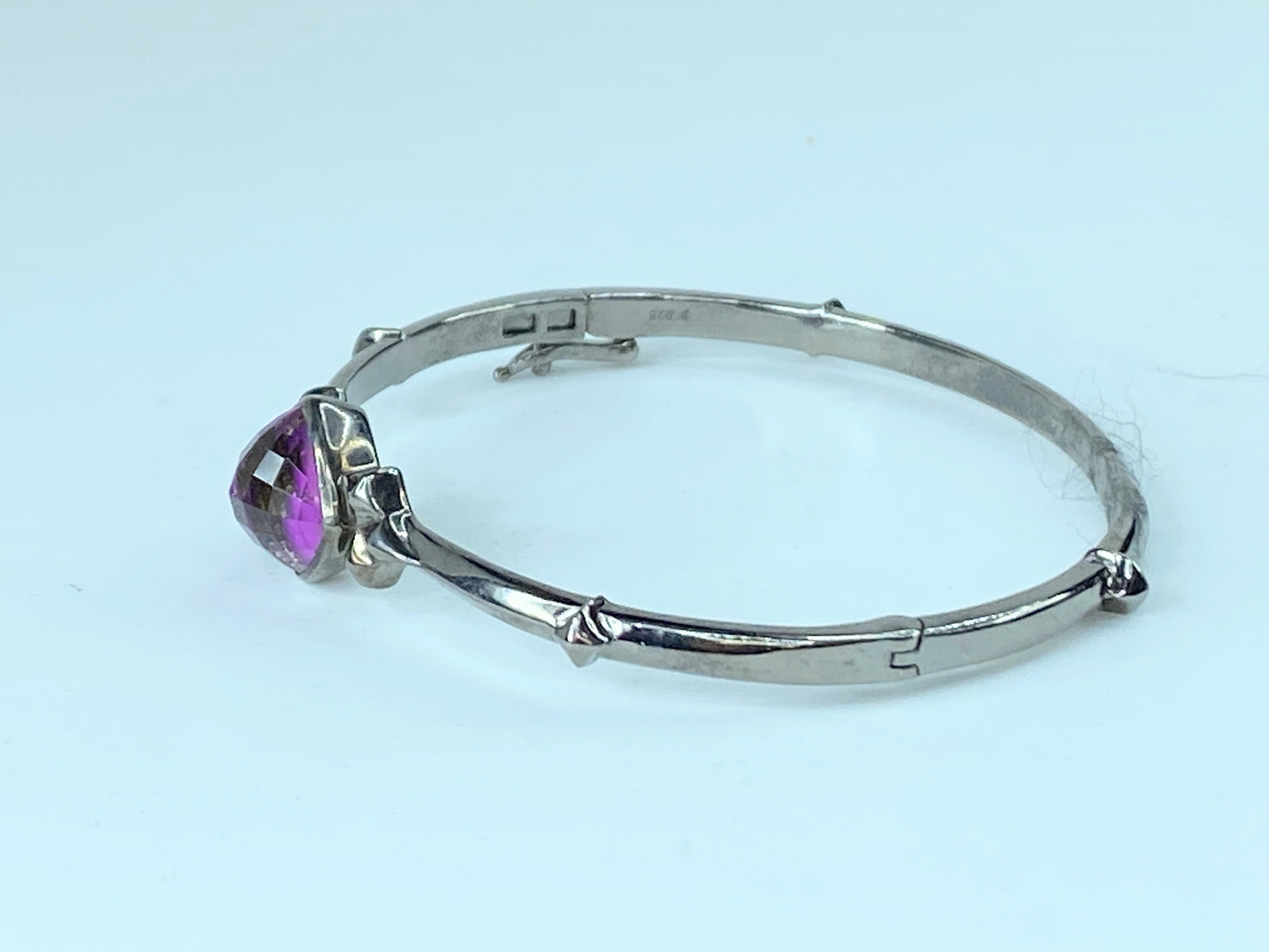 Stephen Webster Silver Quartz and Sugilite Bangle Bracelet