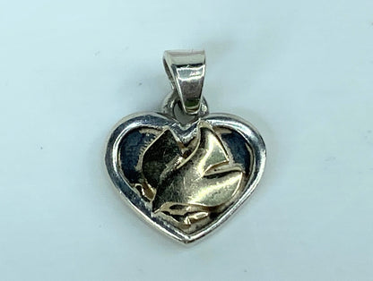 James Avery Dove of Peace Pendant 14k Gold Sterling Silver Retired Rare JR1035