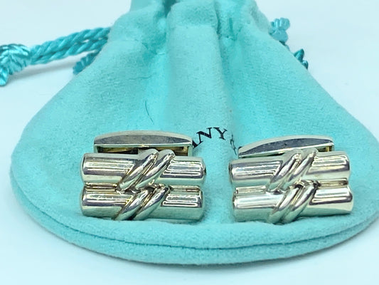 Tiffany & Co. Sterling Silver Rare design cufflinks 18.9g GS154