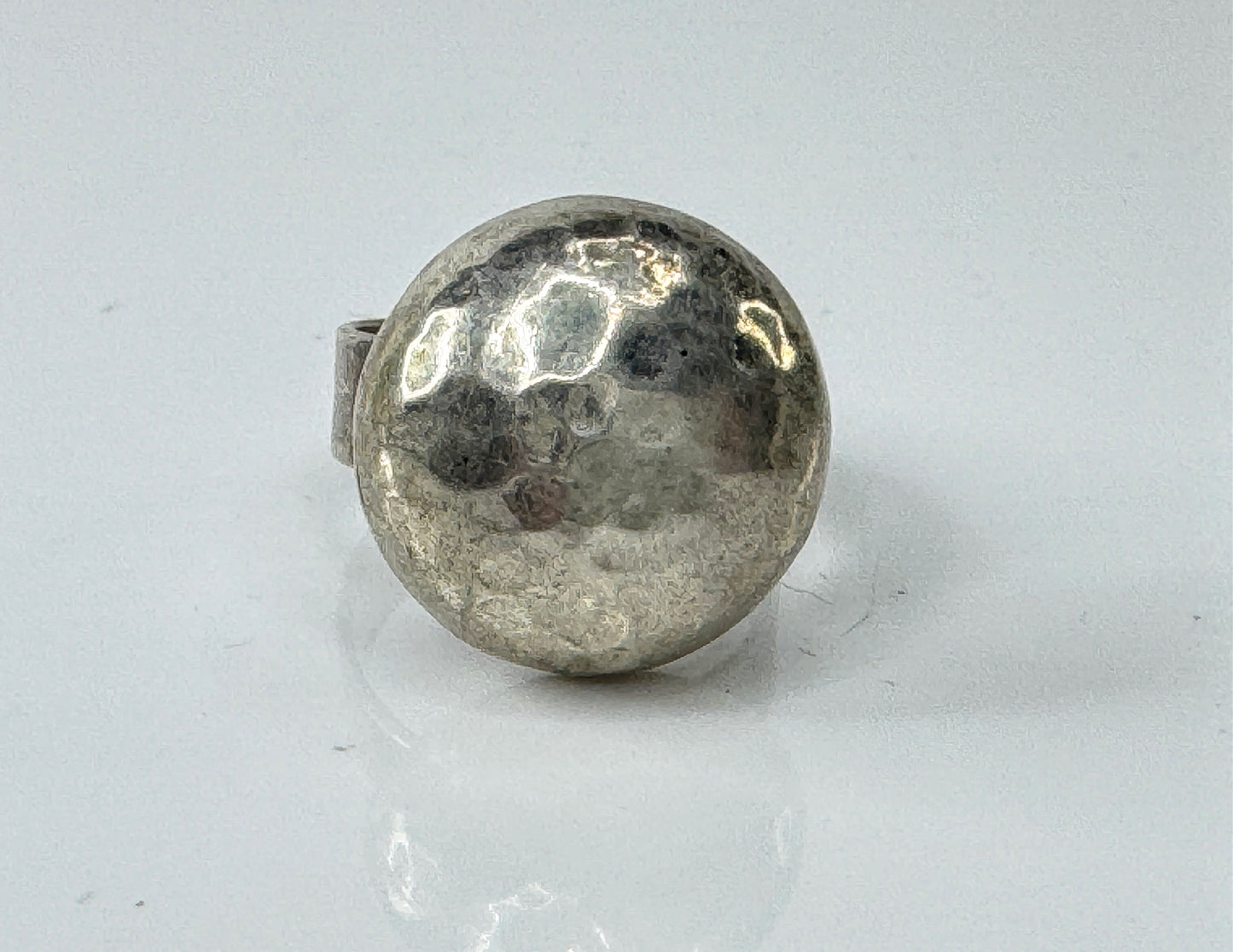 Sterling Silver Hand Hammered Dome Adjustable Rings8 8.5g JR1718