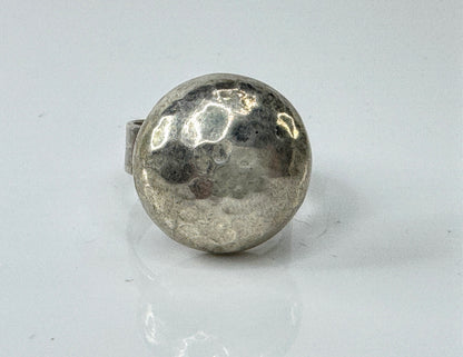 Sterling Silver Hand Hammered Dome Adjustable Rings8 8.5g JR1718