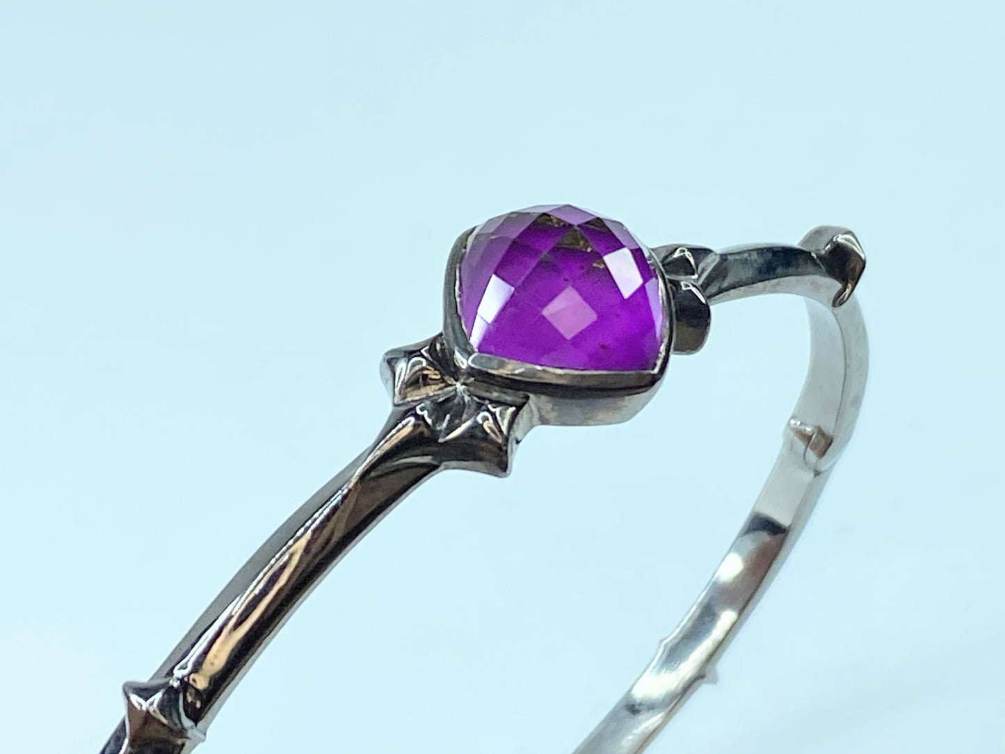 Stephen Webster Silver Quartz and Sugilite Bangle Bracelet