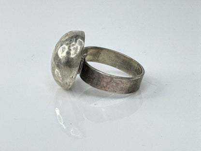 Sterling Silver Hand Hammered Dome Adjustable Rings8 8.5g JR1718