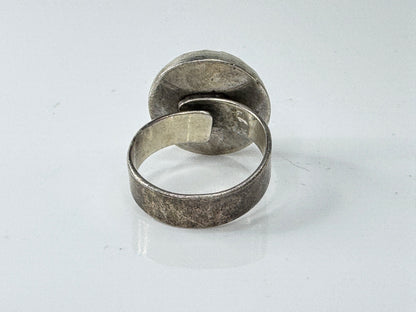 Sterling Silver Hand Hammered Dome Adjustable Rings8 8.5g JR1718