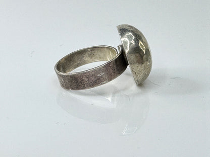Sterling Silver Hand Hammered Dome Adjustable Rings8 8.5g JR1718