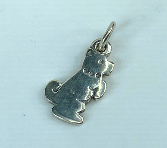James Avery Sterling Silver Sitting Dog Pendant Charm Puppy JR1036