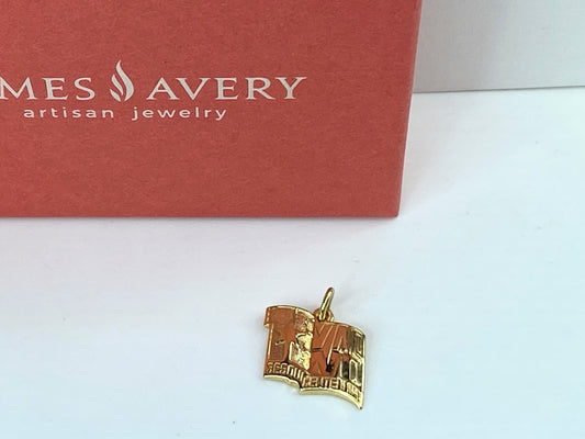 Retired James Avery 14K gold Texas Sesquicentennial Flag charm rare gift JR1037