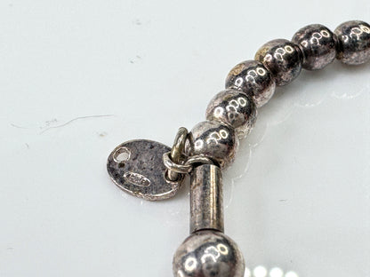 Italian Sterling Silver 4.25mm Bead on Wire Small Child Cuff Bracelet JR1720