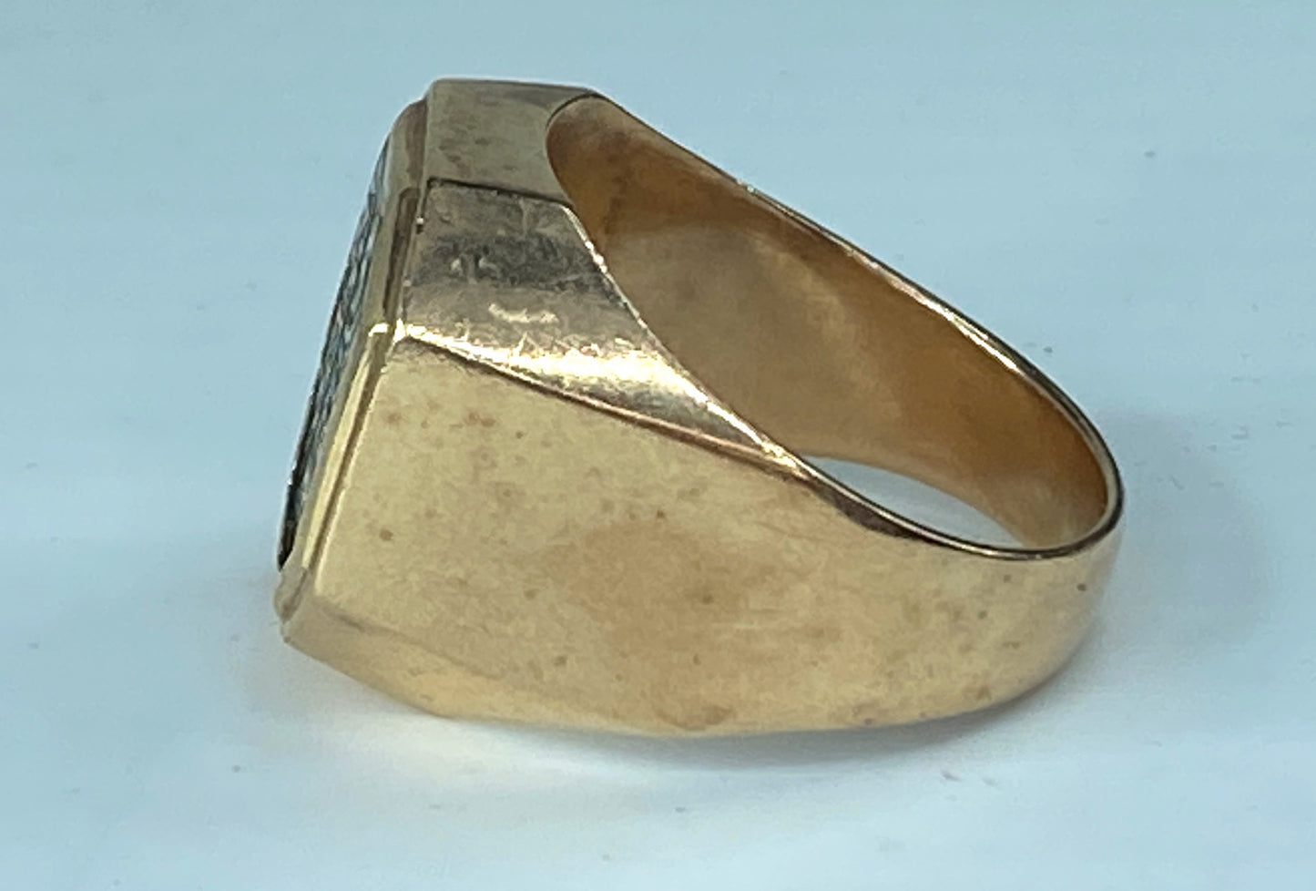 Art Nouveau 14 karat Rutile quartz Islamic Intaglio Signet Ring