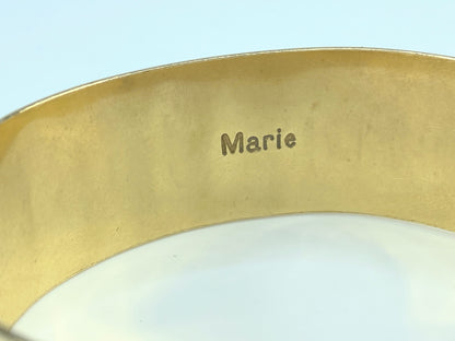 14K Hawaiian Heirloom Black Enamel Custom Name bangle JR9247