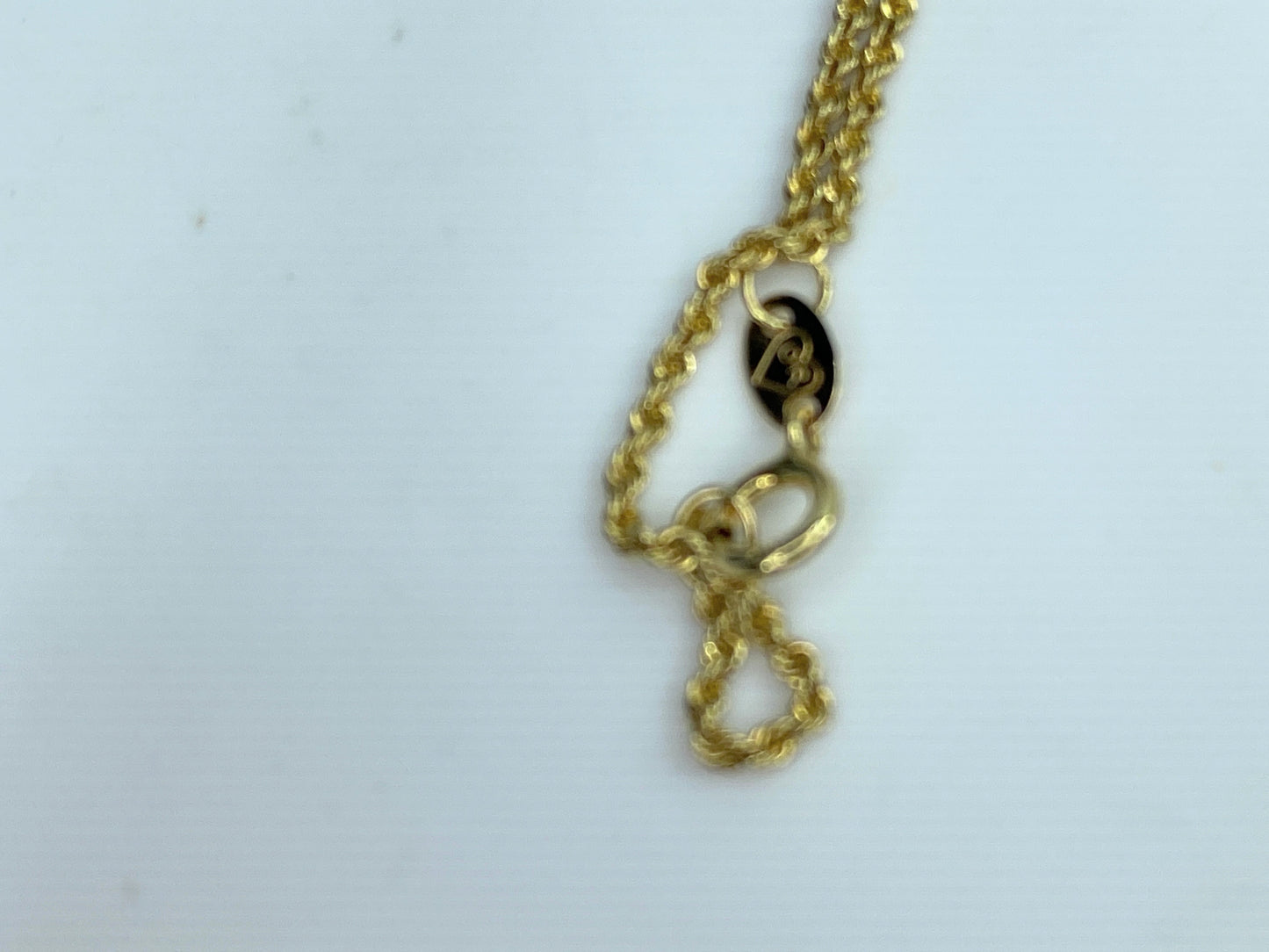 14K yellow gold 0.11ct Diamond Shooting Star rope link necklace 4.3g 18" JR9900