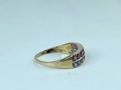 14K Yellow Gold Tanzanite and Ruby women ring JR1040