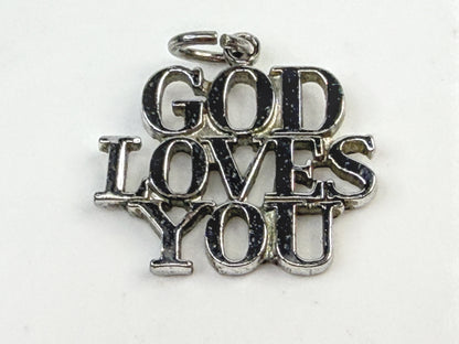 Vintage Tiffany & Co. Sterling Silver "God Loves You" Heart Charm JR1563