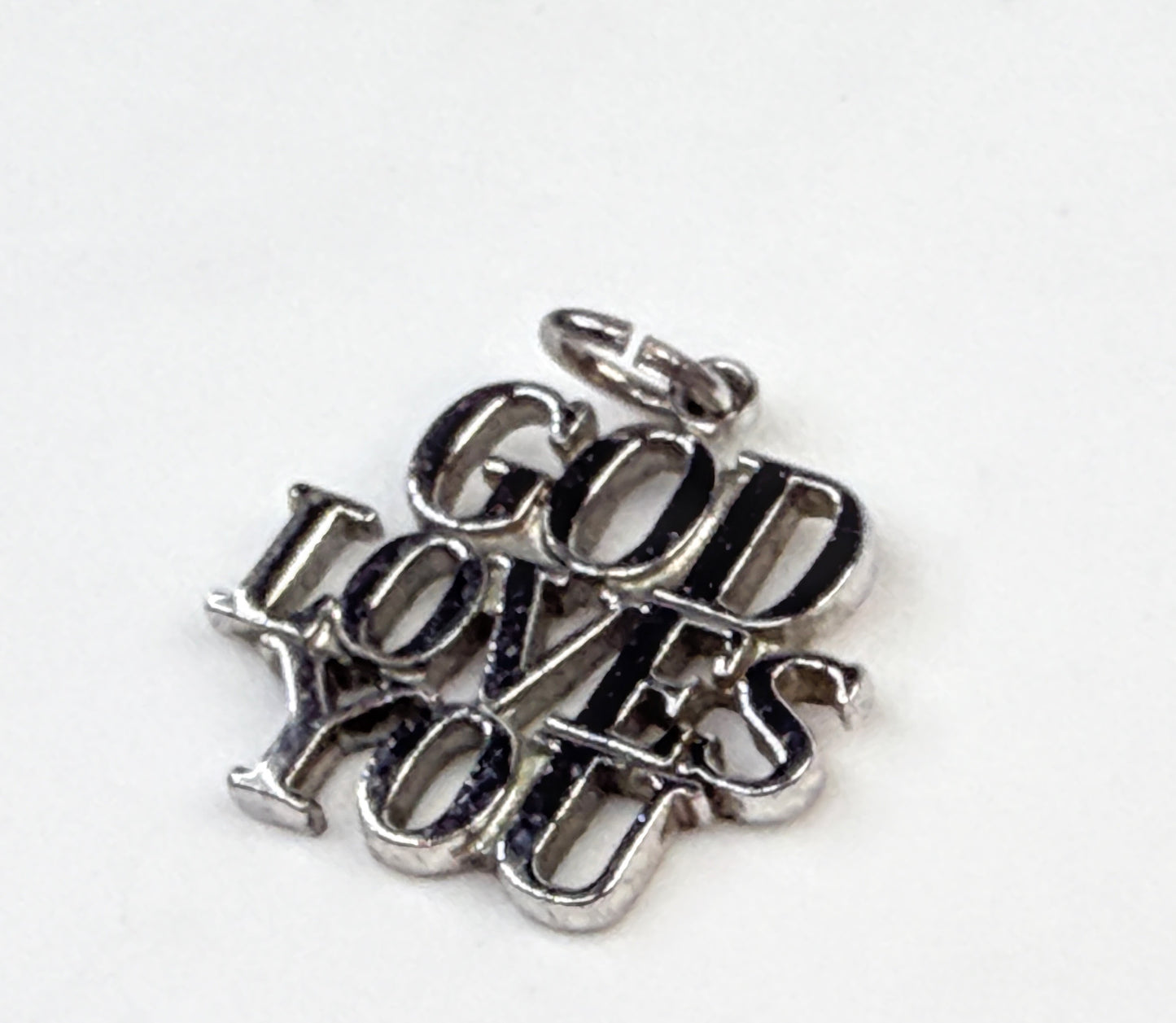 Vintage Tiffany & Co. Sterling Silver "God Loves You" Heart Charm JR1563