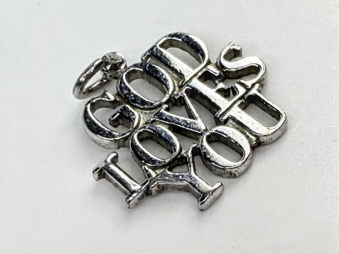 Vintage Tiffany & Co. Sterling Silver "God Loves You" Heart Charm JR1563
