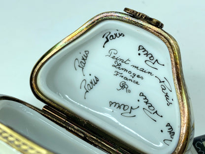 Limoges Peint Main Lady Purse with credit card Trinket box 2 1/8"x1 3/4" A295