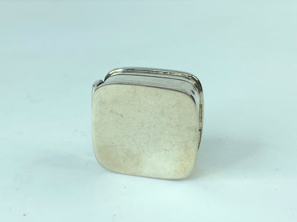 Pillbox Engraved Square Design 1.25" X 1.25" English Sterling Silver 7.9g SS53