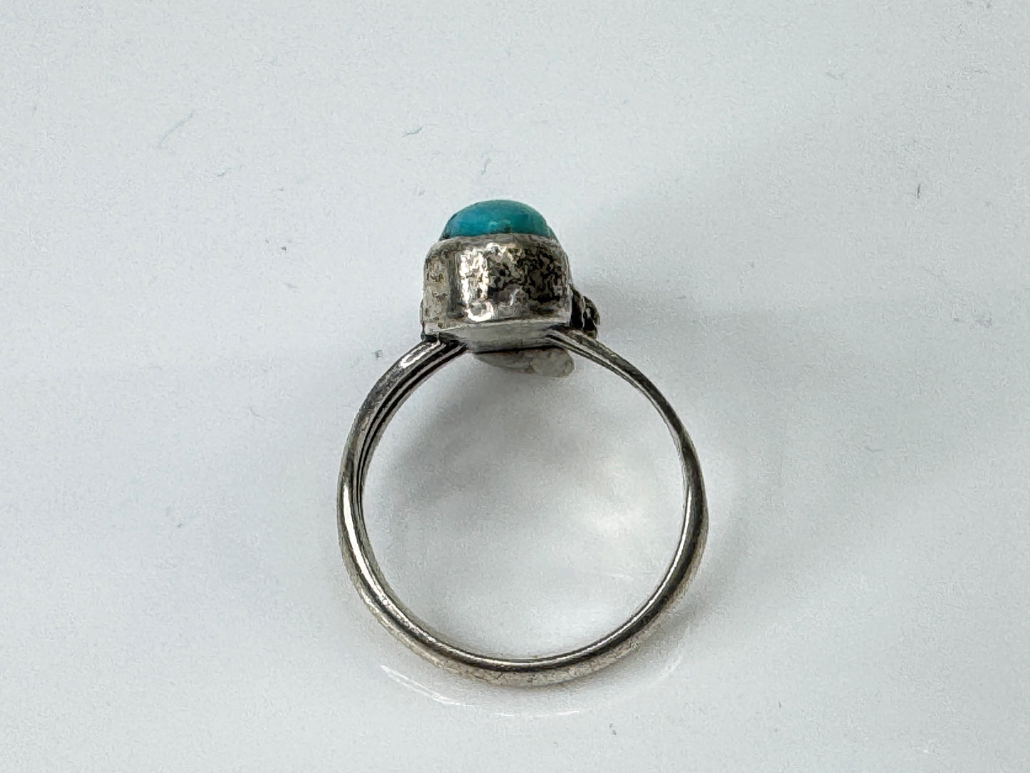 Vintage Sterling Silver Three Turquoise Triple Shank Ring Size 6 JR1727