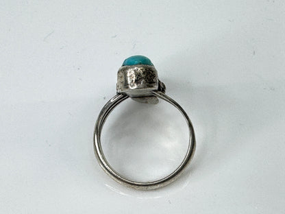 Vintage Sterling Silver Three Turquoise Triple Shank Ring Size 6 JR1727