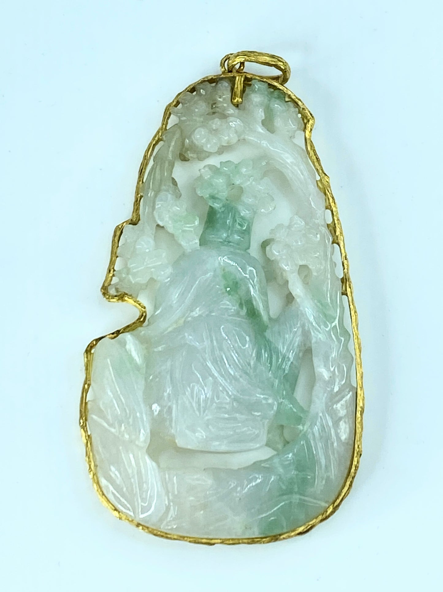 GIA natural Jadeite Jade 14K encapsulated pendant JR9253