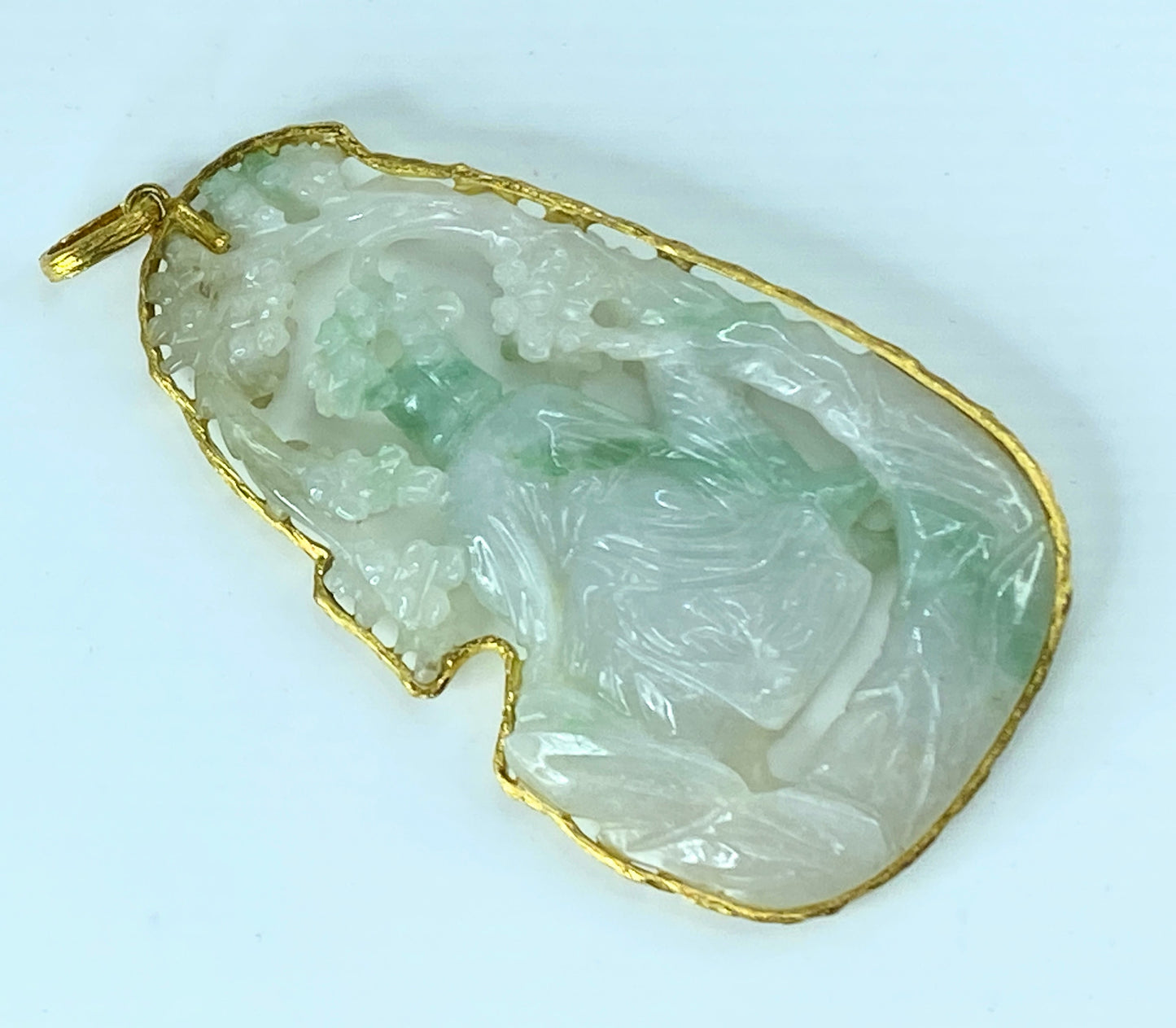 GIA natural Jadeite Jade 14K encapsulated pendant JR9253