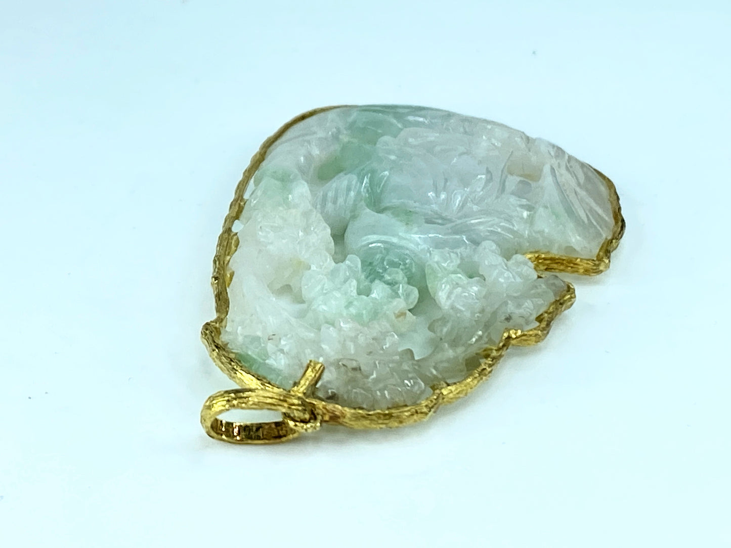 GIA natural Jadeite Jade 14K encapsulated pendant JR9253