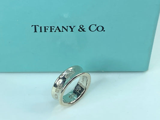Tiffany & Co. 1837 Vintage 925 Sterling Silver Band Ring Size 5.5 6.9g JR1043