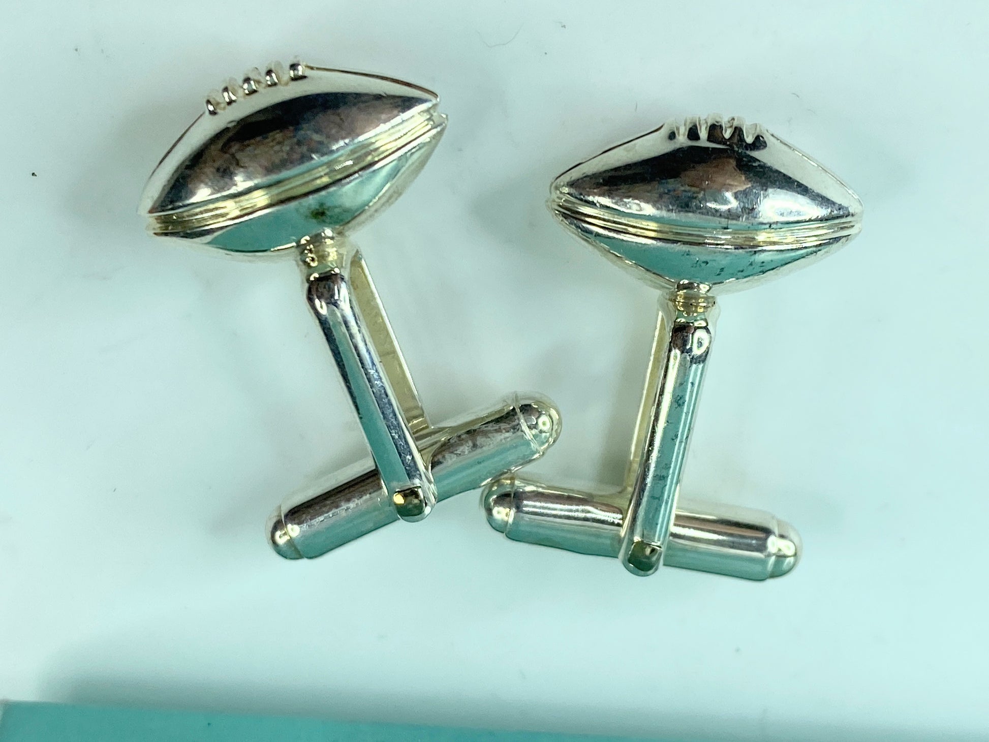 Tiffany & Co Silver Football Cuff Link Cufflink Rare Sports Lover 15.7g JR557
