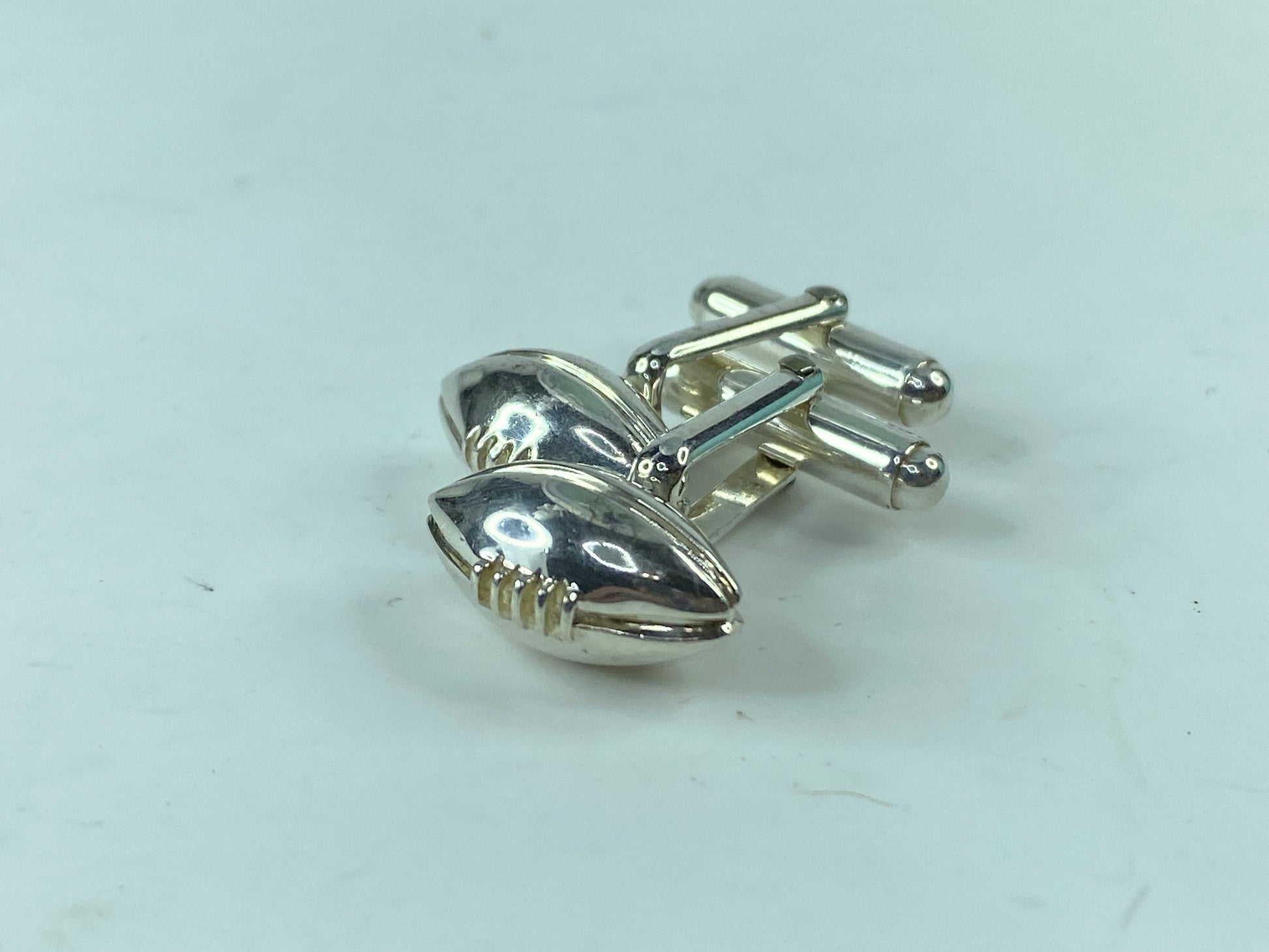 Tiffany & Co Silver Football Cuff Link Cufflink Rare Sports Lover 15.7g JR557