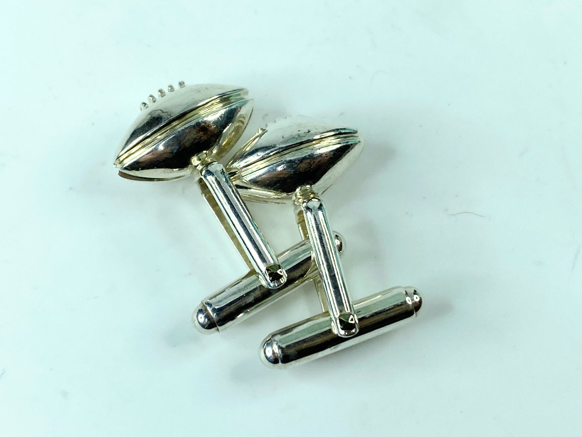 Tiffany & Co Silver Football Cuff Link Cufflink Rare Sports Lover 15.7g JR557