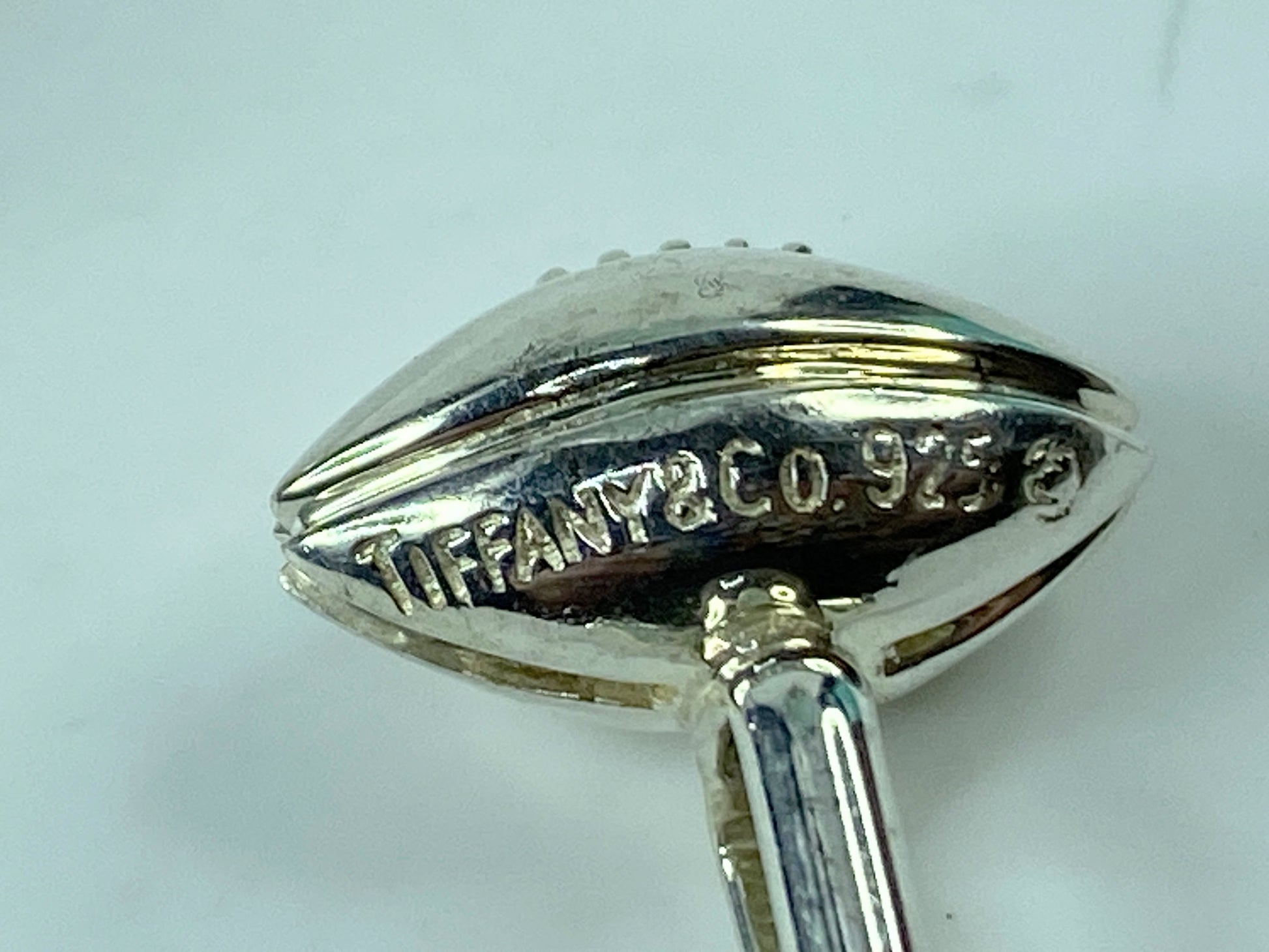 Tiffany & Co Silver Football Cuff Link Cufflink Rare Sports Lover 15.7g JR557