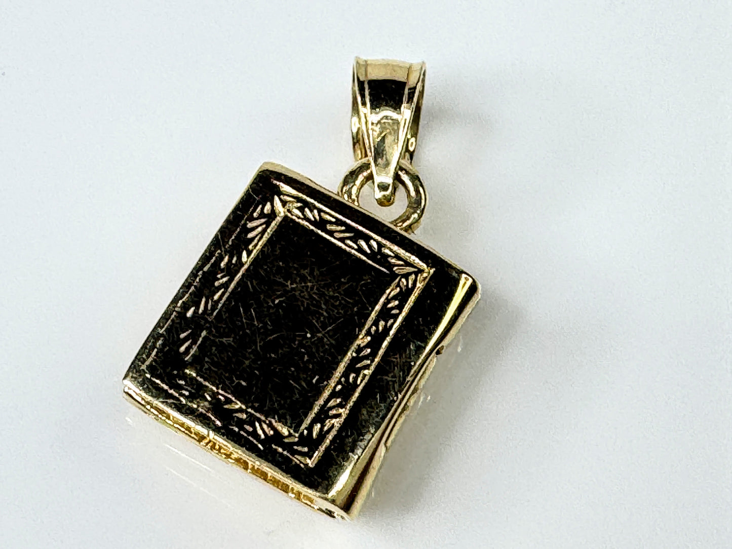 14K Gold Holy Bible Charm with Rose Gold Cross and Lords Prayer JR1731