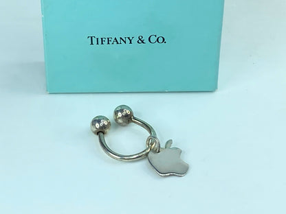 Rare Tiffany & Co sterling silver keyring with bite Apply tag 8.7g SS117